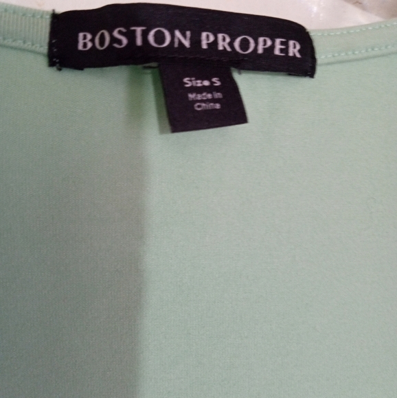 Boston Proper sea foam green scoop neck 3/4 sleeve top women's size small - Picture 2 of 5